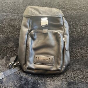 Coach‎ Ranger 2943 Smooth Black Leather Backpack Sling